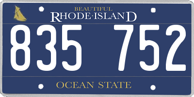 RI license plate 835752