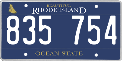 RI license plate 835754