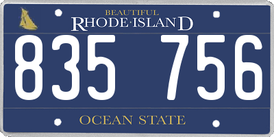 RI license plate 835756