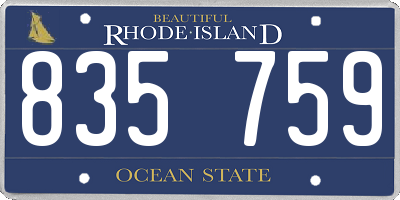 RI license plate 835759