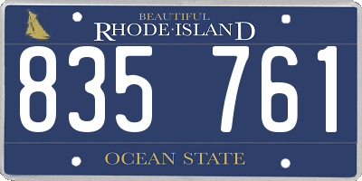 RI license plate 835761