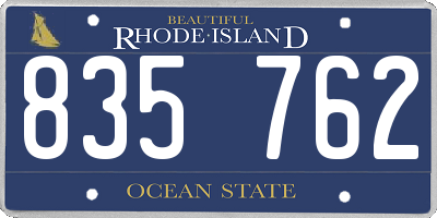 RI license plate 835762