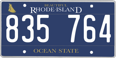 RI license plate 835764