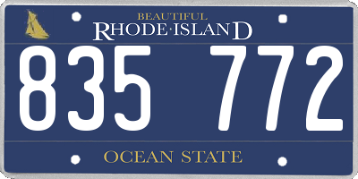 RI license plate 835772