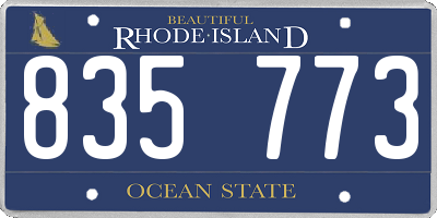RI license plate 835773