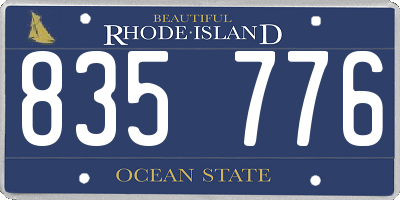 RI license plate 835776