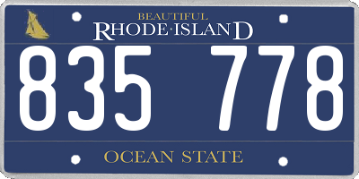 RI license plate 835778