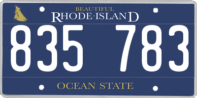 RI license plate 835783