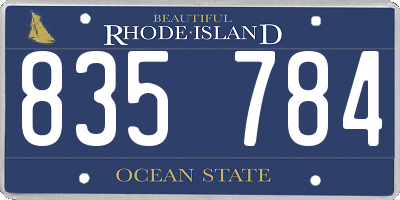 RI license plate 835784
