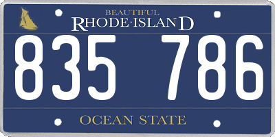 RI license plate 835786
