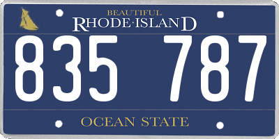 RI license plate 835787
