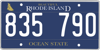 RI license plate 835790