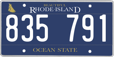 RI license plate 835791