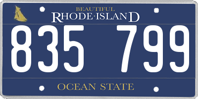 RI license plate 835799