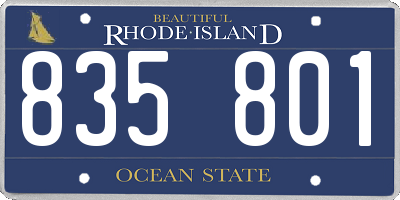 RI license plate 835801