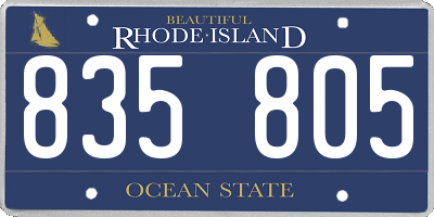 RI license plate 835805