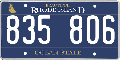 RI license plate 835806
