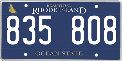 RI license plate 835808