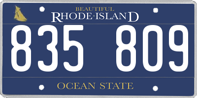 RI license plate 835809