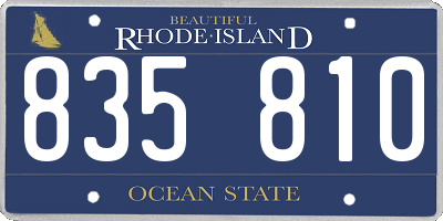 RI license plate 835810