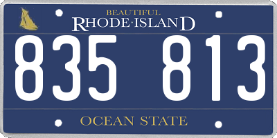 RI license plate 835813