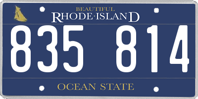 RI license plate 835814