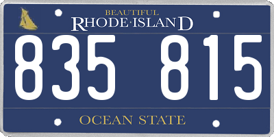 RI license plate 835815