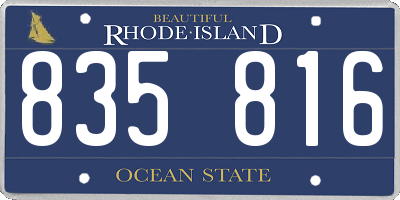 RI license plate 835816