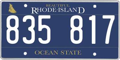 RI license plate 835817