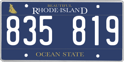 RI license plate 835819