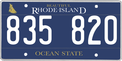 RI license plate 835820