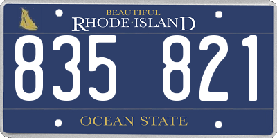 RI license plate 835821
