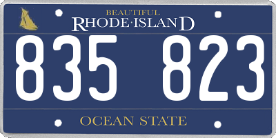 RI license plate 835823