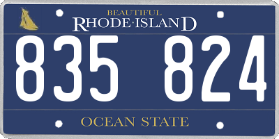 RI license plate 835824
