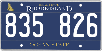 RI license plate 835826