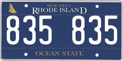 RI license plate 835835
