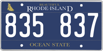 RI license plate 835837