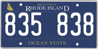 RI license plate 835838