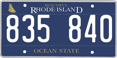 RI license plate 835840