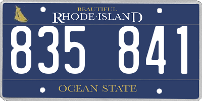 RI license plate 835841