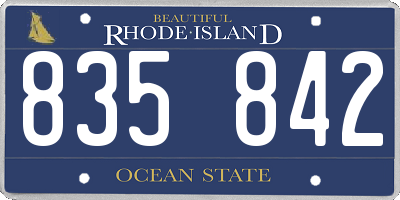 RI license plate 835842
