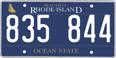 RI license plate 835844