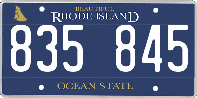 RI license plate 835845