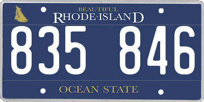 RI license plate 835846