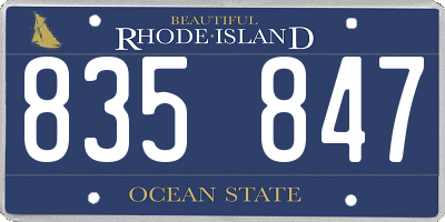 RI license plate 835847