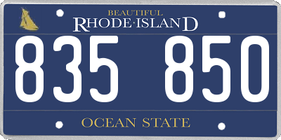 RI license plate 835850