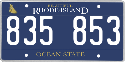 RI license plate 835853