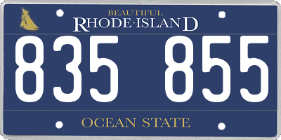 RI license plate 835855