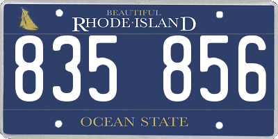 RI license plate 835856