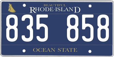 RI license plate 835858
